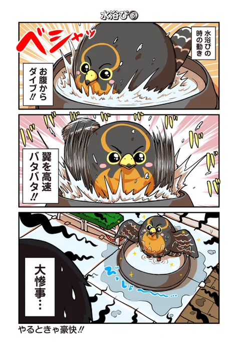 『だらけハヤブサとだらだら生活』第6話③更新!
ばとちゃん「乾かすぞぉ～～～!!!」
続き→ https://t.co/QvNv8fxtlQ 