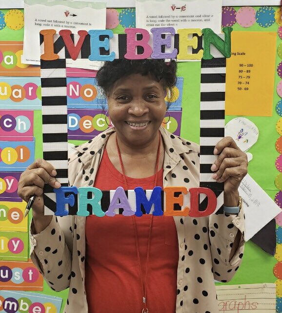 CorneliusElem's tweet photo. Our wonderful Ms. Reece got framed today! She is our Phonics Queen and the ❤️ of Cornelius! #WeAreCornelius #gotframed https://t.co/H5PbmCh7Jb
