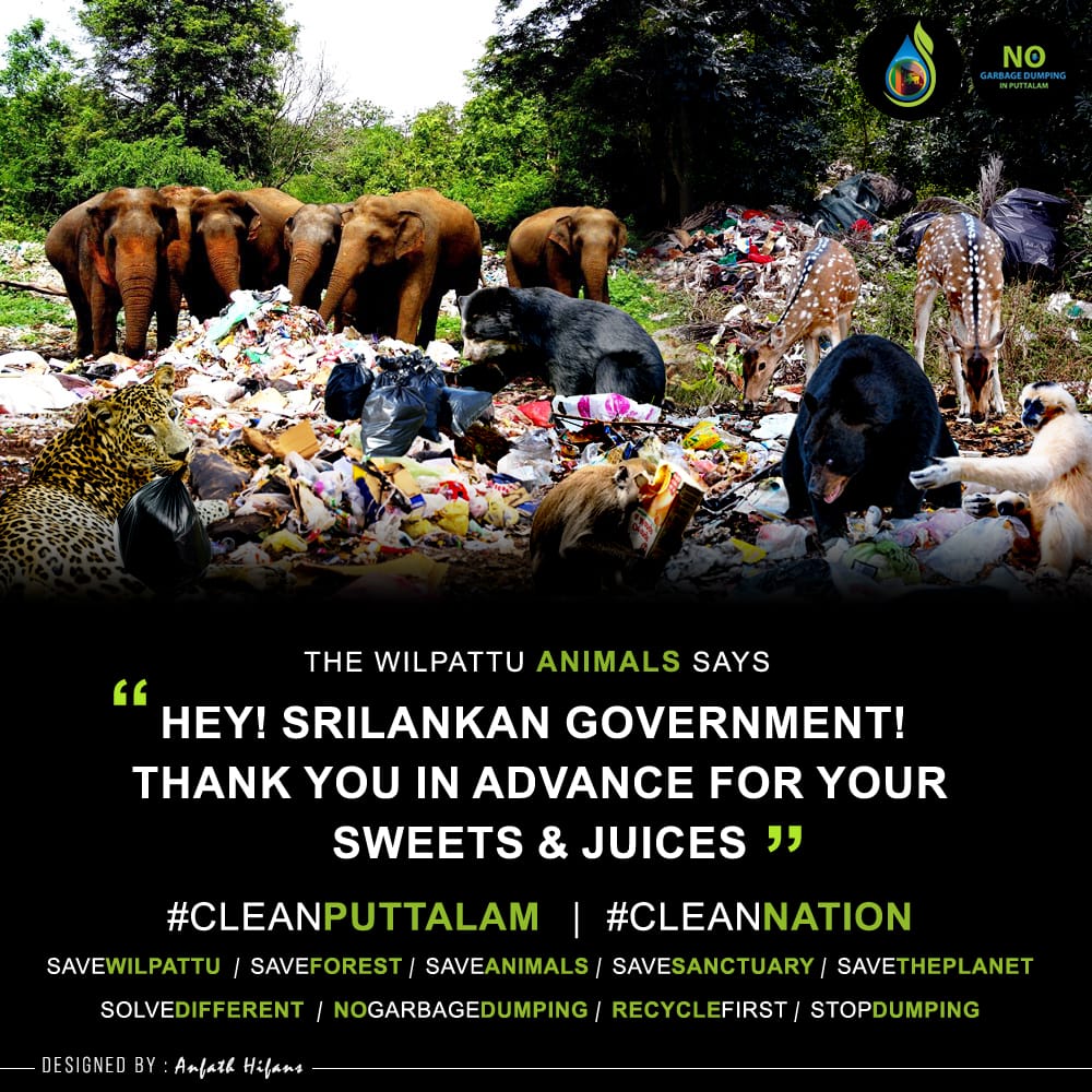 PuttalamSMS's tweet photo. #CleanPuttalam #CleanNation #SaveWilpattu #SaveForest #SaveAnimals #SaveSanctuary #SavethePlanet #NoGarbageDumping #SolveDifferent #RecycleFirst #StopDumping #March19 https://t.co/dbseQcGbsY
