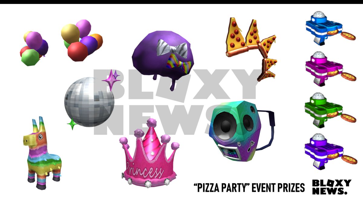 Bloxy News On Twitter Bloxynews All Prizes And Pizza Launchers For The Roblox Pizza Party Event Tomorrow - roblox pizza party event watermelon wings