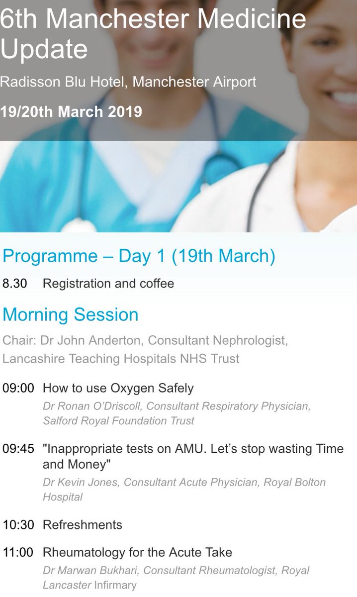 🌤See you all in the morning for the start of an excellent programme and an esteemed panel of colleague speakers!👏🏻@SalfordRoyalNHS @LancsHospitals #manmedupdate #MMU #manchestermedicineupdate #medicineisawesome #cpd #meducation #learning #conference #manchester #medicine #update