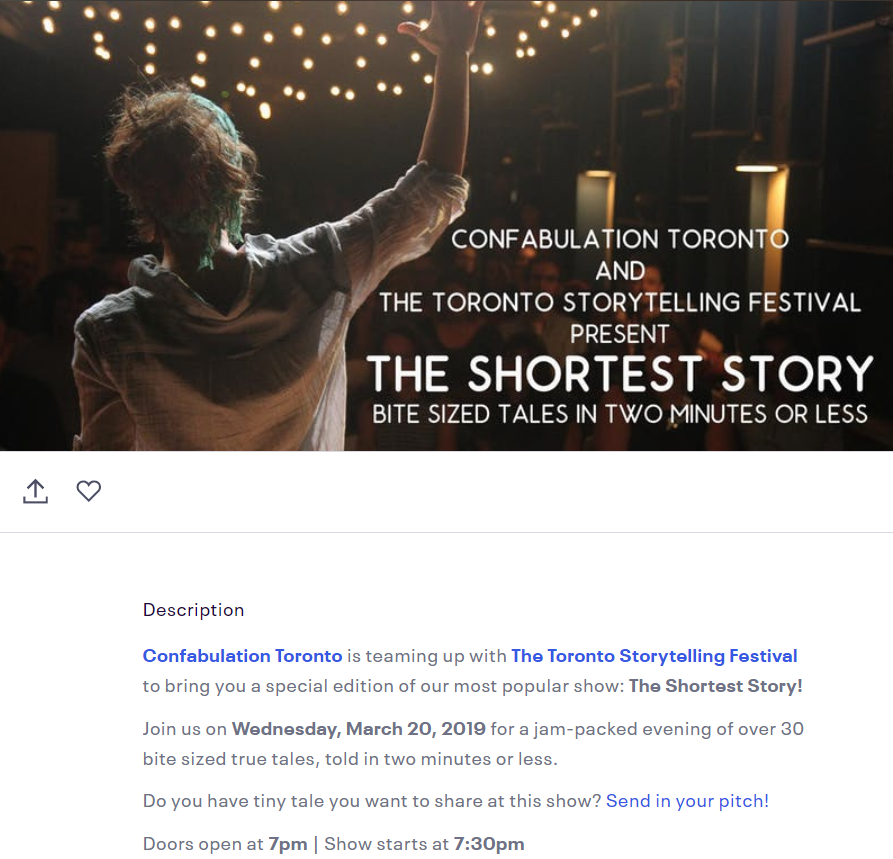 SisteringTO's tweet photo. Fabulous confabulation @ConfabStories ! Hear an assortment of 2 minute true stories at this unique event where sharing is a quick snapshot of time. All profits from this event will support Sistering 24 Hour Drop In. https://t.co/an66U4ec8h https://t.co/dyiMYGo4AM