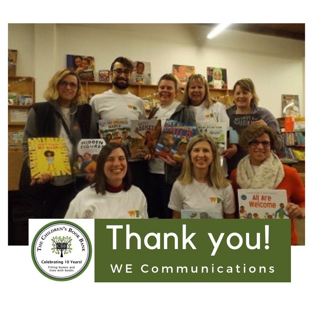 PDXbookbank's tweet photo. Thanks to our friends @WEcomms for supporting us this month with the perfect trifecta: volunteering in our warehouse, hosting a beautiful book drive for inclusive books, &amp; making a donation to help us continue to move our mission forward! Thank you SO much!❤️📚 #VolunteersRock https://t.co/LsPfa70Xe3