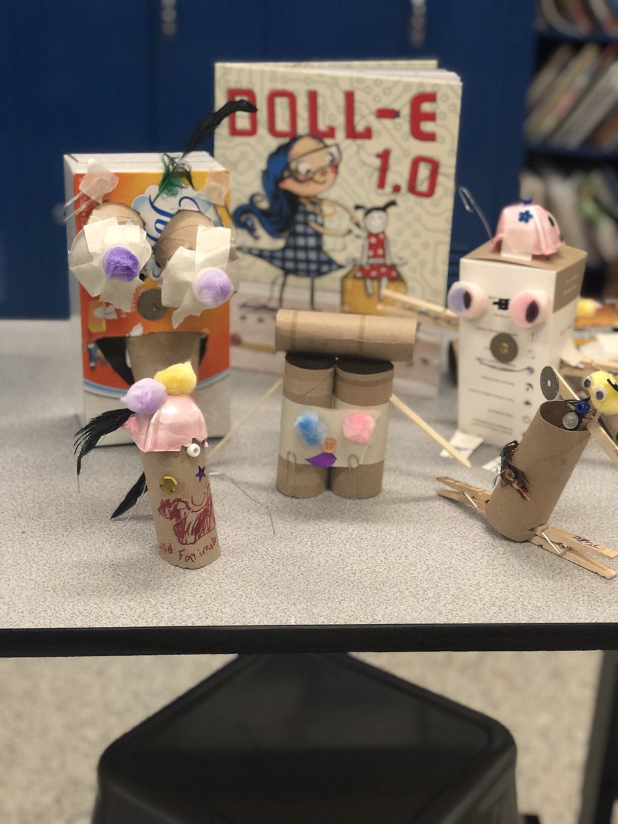 Elem_InnovaSHAN's tweet photo. We read Doll-E 1.0 by @ShandaMcCloskey 5thgrade Ss are creating their own doll/toy that they will #code in @scratch using the @makeymakey next week! @Henrico_Steam #idreamofsteaming #childrensengineering #deeperlearning #hlp #steambestof #STEAM #makeymakeylabz https://t.co/r38P5z2u3j