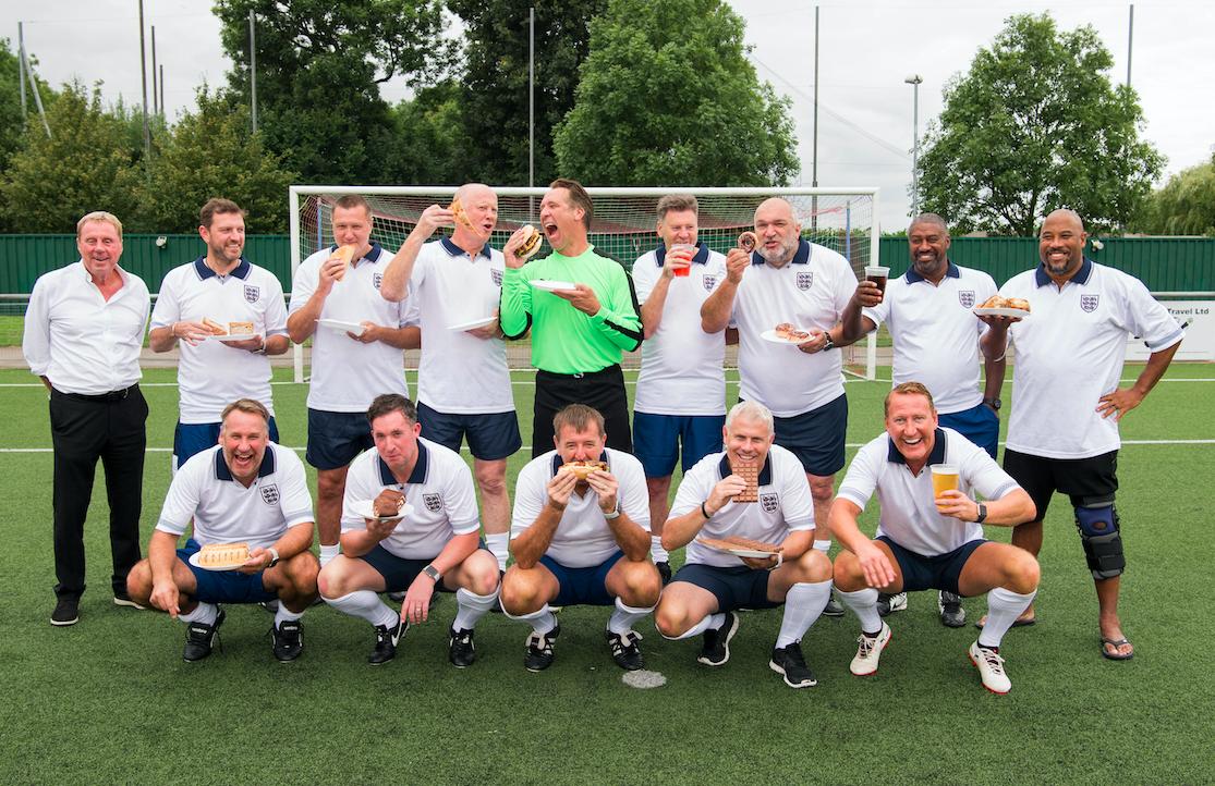 Can a team of retired England legends drop the pounds, knock the rust off and beat Germany? Harry <a href="/Redknapp/">Harry Redknapp</a>'s got a hell of a job on 😬 Harry's Heroes: The Full English. Starting now on <a href="/ITV/">ITV</a> 🍴⚽️🏆 #HarrysFullEnglish