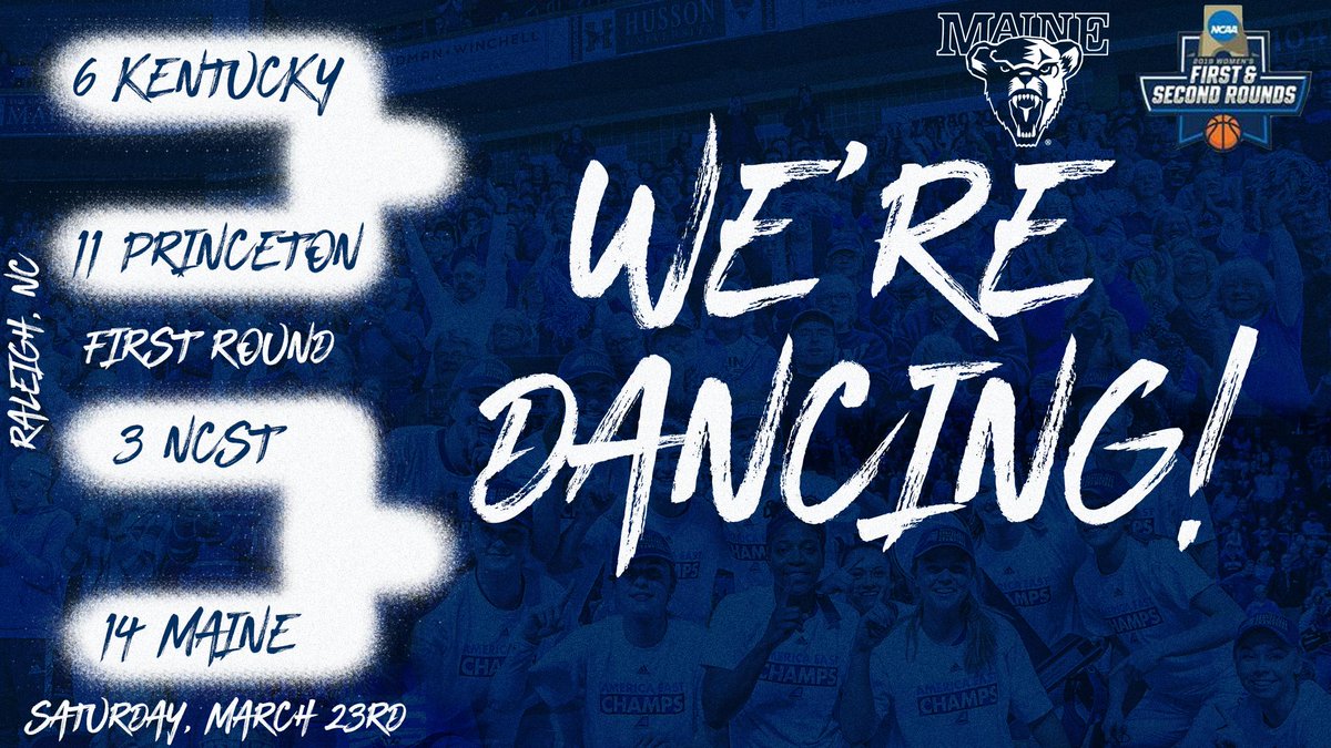 Maine Women's Basketball (@blackbearswbb) on Twitter photo 🚨 The Black Bears have earned a No. 14 seed in the NCAA Tournament and will play No. 3 NC State in Raleigh, N.C. on Saturday at 1 p.m. live on ESPN2! 🚨
#BlackBearNation | #AEHoops | #ncaaW 🚨 The Black Bears have earned a No. 14 seed in the NCAA Tournament and will play No. 3 NC State in Raleigh, N.C. on Saturday at 1 p.m. live on ESPN2! 🚨
#BlackBearNation | #AEHoops | #ncaaW
