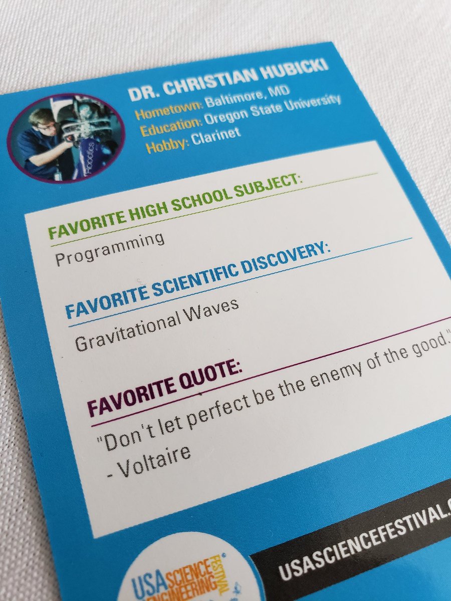 Ooohhh!!! I'm on a baseball card! It's true though, my favorite scientific discovery is gravitational waves. So much engineering to detect such subtle ripples in space.

#scifest #SciComm #xstem