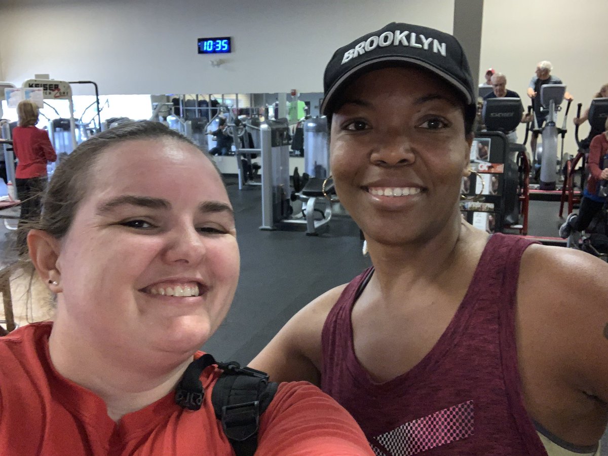 Great way to start spring break...at the gym! Friends keeping each other accountable! <a href="/Shan_Shan07/">Lashann Coleman</a>