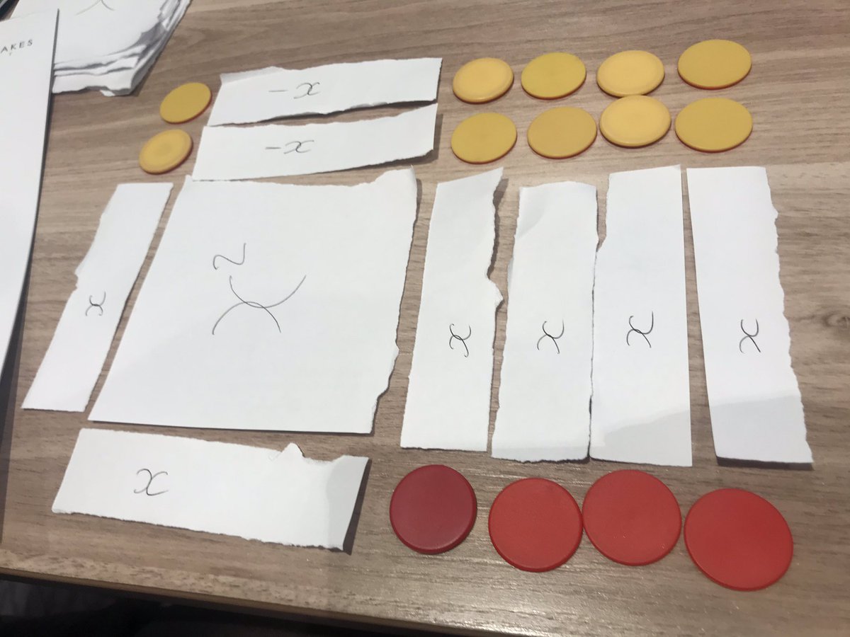 RachaelBMaths's tweet photo. One of my favourite parts of @HfLSecMaths HfLSecMaths #intelligentpractice conference. Had to battle between exploratory building and reverting back to memorised method of just “find numbers that times to get that and add to that” from my own school days. https://t.co/T0GVGenn6z