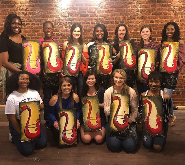 This group was tons of fun! Check out those gorgeous #redwine🍷 paintings ❤️ #spiritedartao #privateparty #paintandsip #funwithfriends #makingmemories bit.ly/Spirited-Art