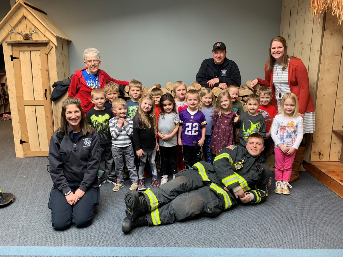 Thank you Little Lights Christian Preschool for having the Moorhead Fire Department teach on knowing two ways out if there is a fire, once we are outside we stay outside, and calling 9-1-1 in an emergency.  They all did a fantastic job!