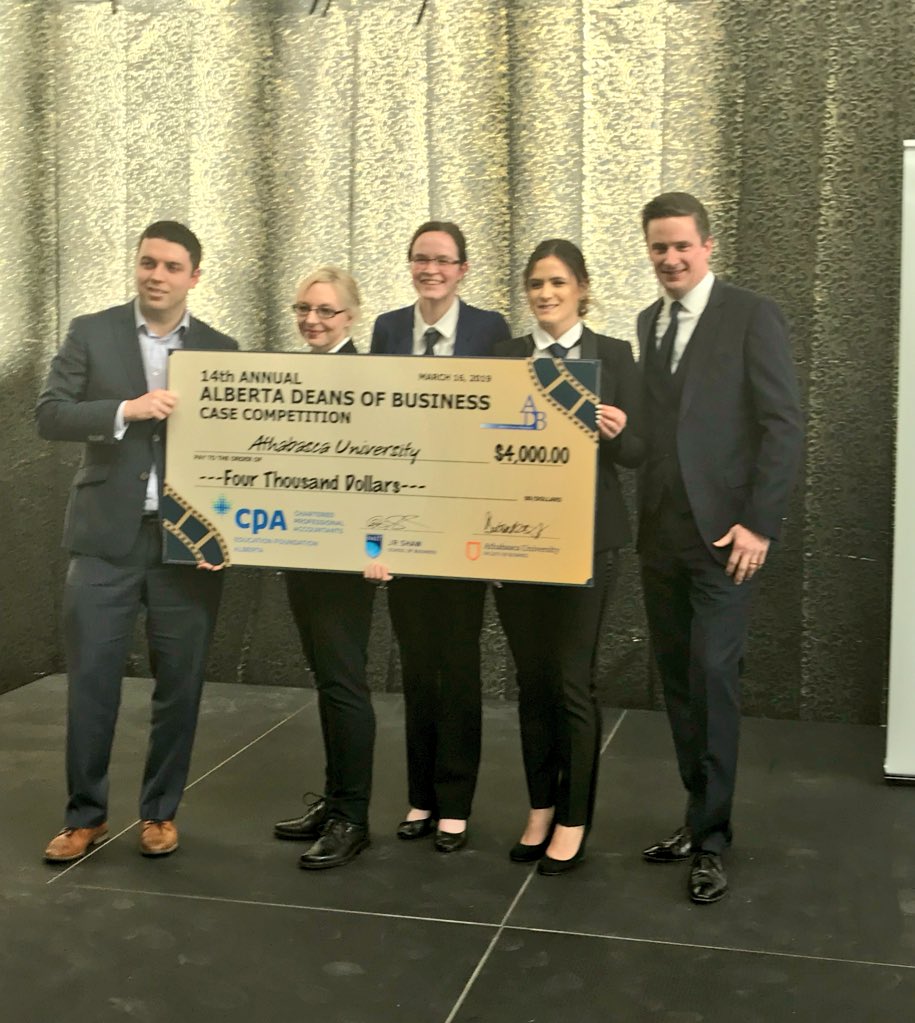 CroweMacKay's tweet photo. What a Weekend!
Justin Jones, a Manager in our Edmonton office, judged the #ABDcase2019 Competition. He was blown away by the talent &amp; business sense these students brought to the stage. Congratulations to all teams &amp; the winners: 🥇 @AthabascaU 🥈 @OldsCollege 🥉@RedDeerCollege. https://t.co/DJHFmP1Scz