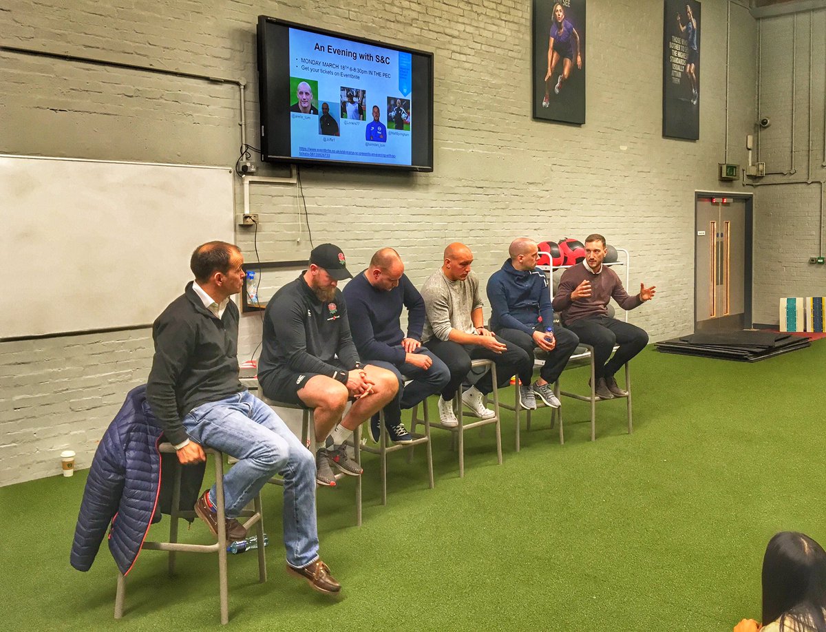 Our first ‘An evening with S&C’ was a huge success. Amazing talks by @barnden_tom, @arete_tom and @Loners77 followed by a great Q&A session, also with @Joffe1 @MattSpringham and @griffperftrain. Great environment for students to gain advice from those working in elite sport