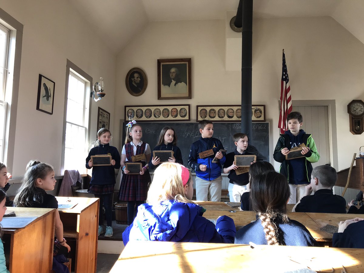 SfxHead's tweet photo. Today we time-traveled back to a 1862 one room school and a 1920 farm! We wrapped up the day bartering in a 1920 general store. @SFXWilmette @GlenviewPkDist #fieldtrip #celebrateMonday #thegrove #wagnerfarm #localhistory https://t.co/y34N6f9C0p