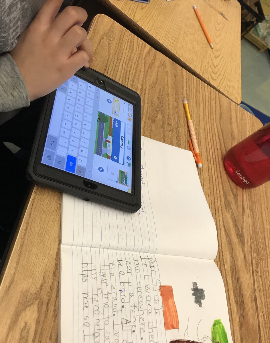 DeanneVanLoon's tweet image. Gr. 2’s using Scratch Jr. to animate diary entries.  Learning to reflect on their work by referencing the success criteria.’ @techitan