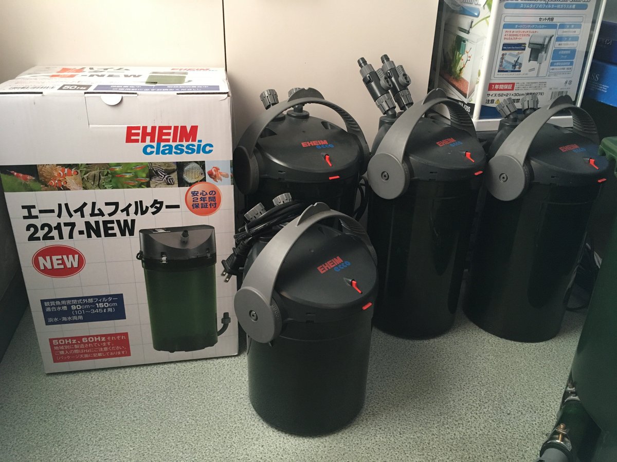 水槽レンタルサービス われわれプロが愛用するろ過器は エーハイム 製品 安定性と供給パーツの多さで絶大な信頼をしております 上級者にはクラッシック 初心者にはエコがおすすめですかね 水槽レンタル プロが使うろ過機 水槽ろ過機 エーハイム