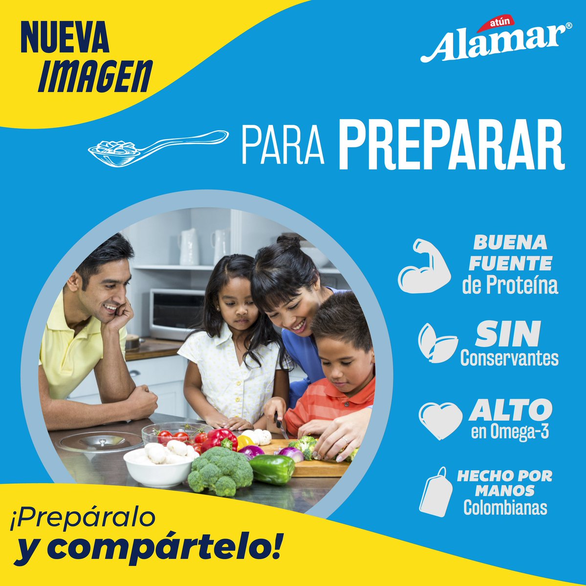 AlamarCol's tweet photo. Atún Alamar es una fuente rica en proteínas y  contiene un alto porcentaje de Omega 3.  Con Delitún Alamar podrás realizar preparaciones prácticas y sencillas con un sabor inconfundible. Hecho en Colombia especialmente para ti. Prepáralo y compártelo.

#AtunAlamar #AlamarDelitún https://t.co/MAHbMwr6lo