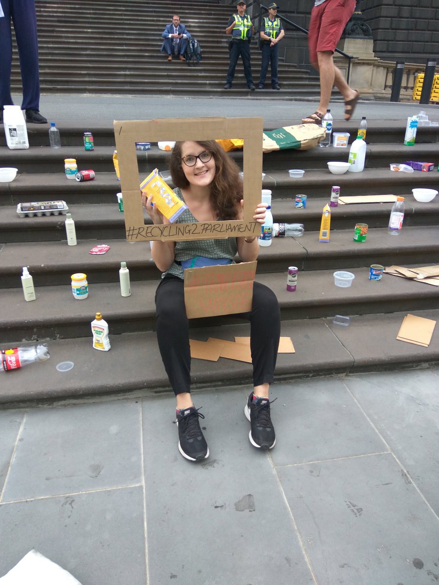 HappyCoc0's tweet photo. I'm at the Parliament in Melbourne today, asking the Victorian State Government to turn the recycling crisis into the opportunity to create resilient waste management systems
#recycling2parliament #springst #waronwasteau #transformwaste https://t.co/YoBMqekYFz