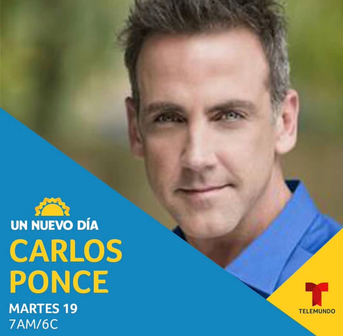 ¡MAÑANA! No te pierdas a @poncecarlos1 en @unnuevodia 💙 Nos vendrá a platicar de cómo ahora estará narrando tus libros favoritos. ¡Te esperamos! 7am/6c por @telemundo
