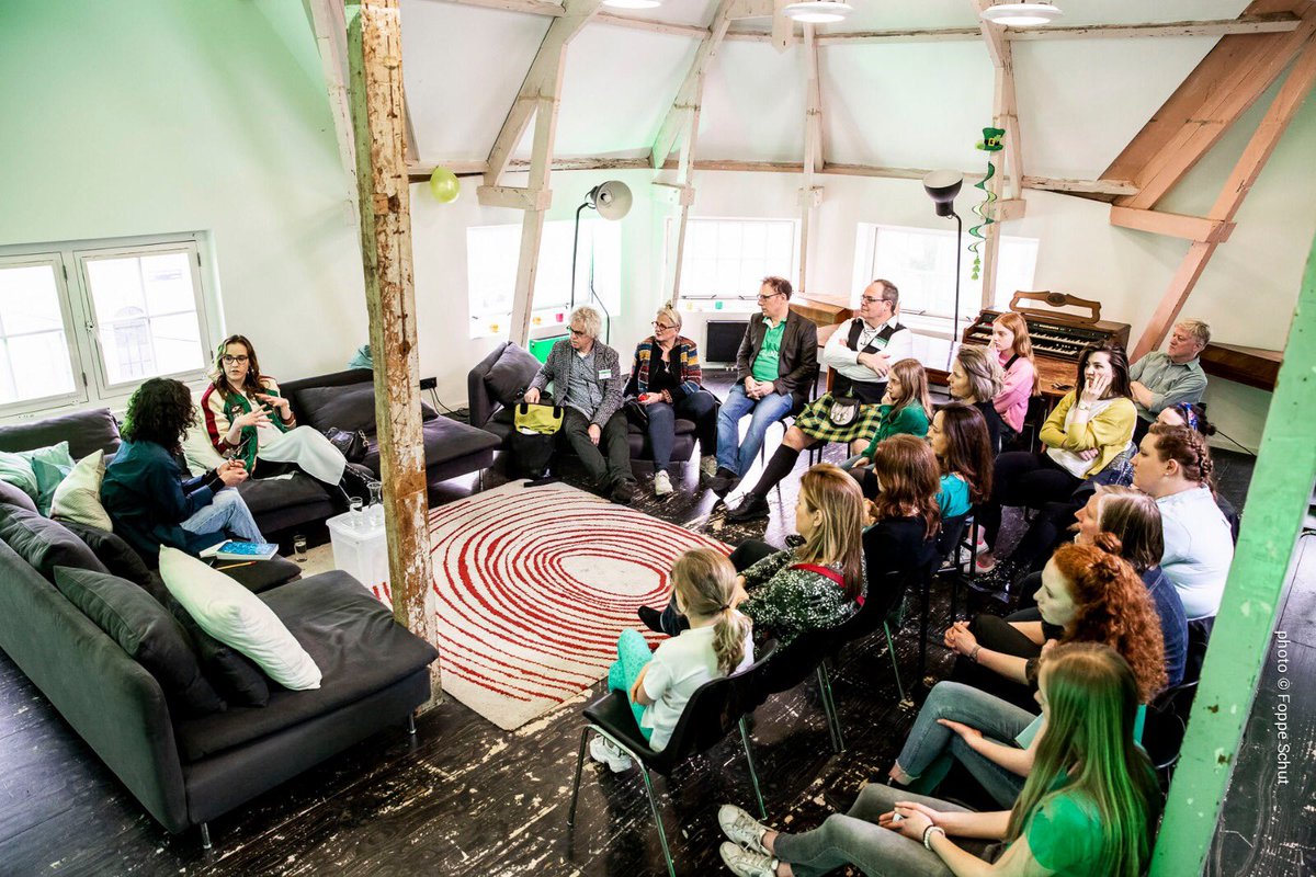StPatricksAms's tweet photo. Sunday arrived with the greenest of hues at #StPatricksFestival 2019 (day#3) &amp; we were treated to fantastic insights into creativity. Author Louise O’Neill certainly captured the imagination of our audience! (photos by Foppe Schut) 1/2 #StPatricksFestAms #SPF19Ams #inspiration https://t.co/F7gDlGkYbo