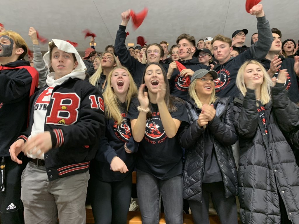 The Branford student section  seems ready.  #cthk