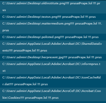 demonslay335's tweet photo. #RotorCrypt #Ransomware with extension "!!!! prusa@rape.lol !!!.prus" and note "informprus.txt" (https://t.co/sQWwBFEEuz) - https://t.co/ASTOZJu5JT | https://t.co/YYfZsn5TDO https://t.co/4fsQSDELg2