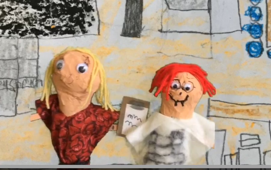 shulertech's tweet image. Second graders created videos about community helpers 👩‍🍳👩‍🔧👮👩‍🚒👷 in Media with puppets and drawings they made in Art!  @DoInkTweets #STEAM @beverettjordan
