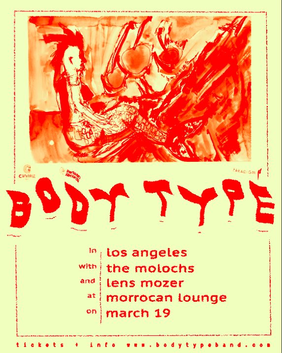 🤟tomorrow night🤟
<a href="/moroccanlounge/">Moroccan Lounge</a> w/
<a href="/bodytypeband/">Body Type</a> <a href="/partisanrecords/">Partisan Records</a>  <a href="/LensMozer/">Lens Mozer</a> 
doors at 8, you shan’t be late
we’re on at 9,  don’t be asinine 🤟🤟🤯🤟🤟