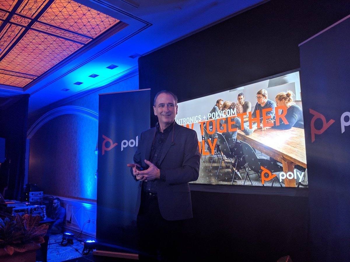 DaveMichels's tweet photo. . @JoeBBurton making his first public presentation as CEO of @PolyCompany  #EC19 https://t.co/RJNAZqm67N