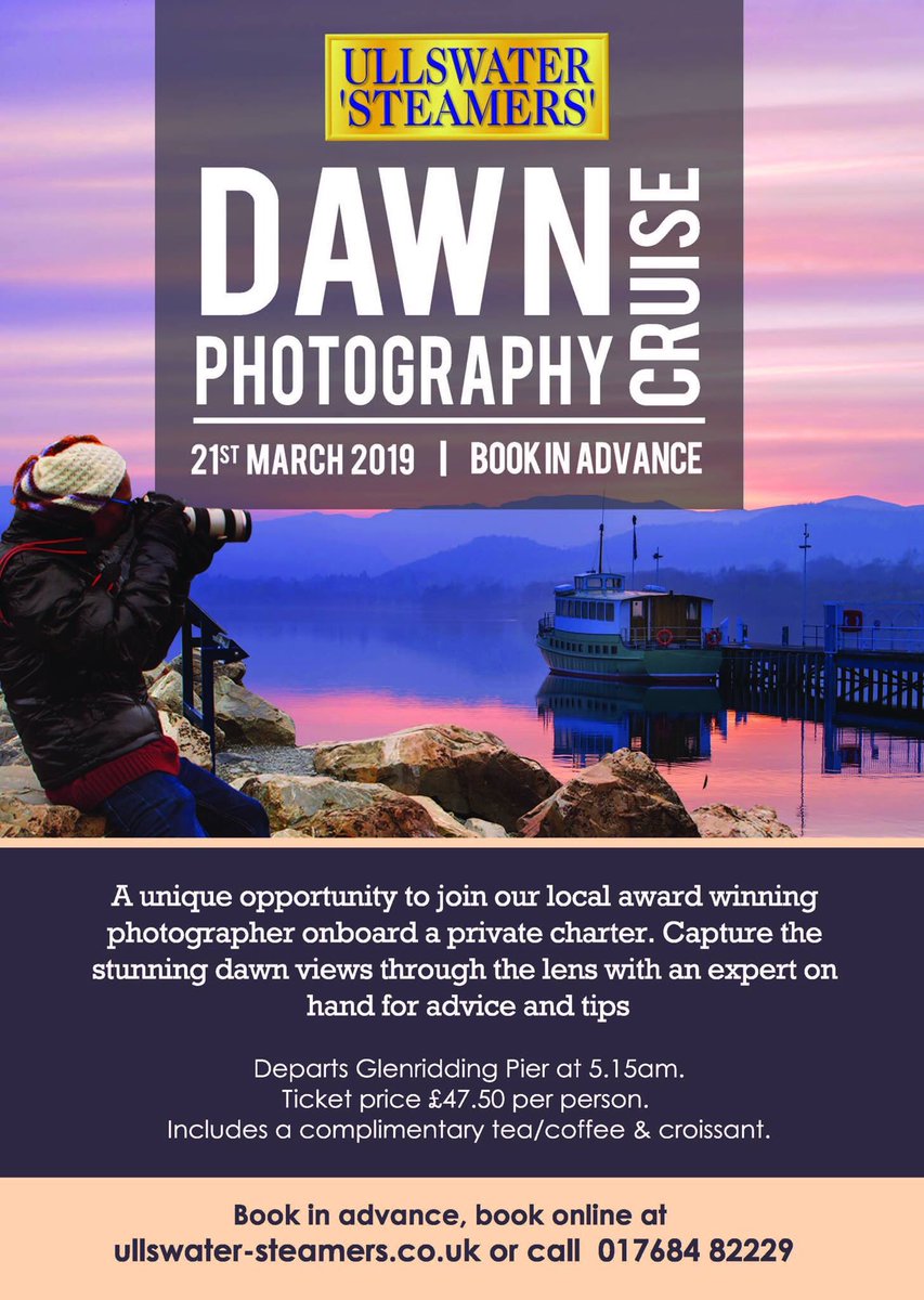 Ullswater 'Steamers' (@ullswatersteam) on Twitter photo It’s the first <a href="/mark_lj/">mark littlejohn</a> Photography Cruise this week - book online limited tickets left ! It’s the first <a href="/mark_lj/">mark littlejohn</a> Photography Cruise this week - book online limited tickets left !