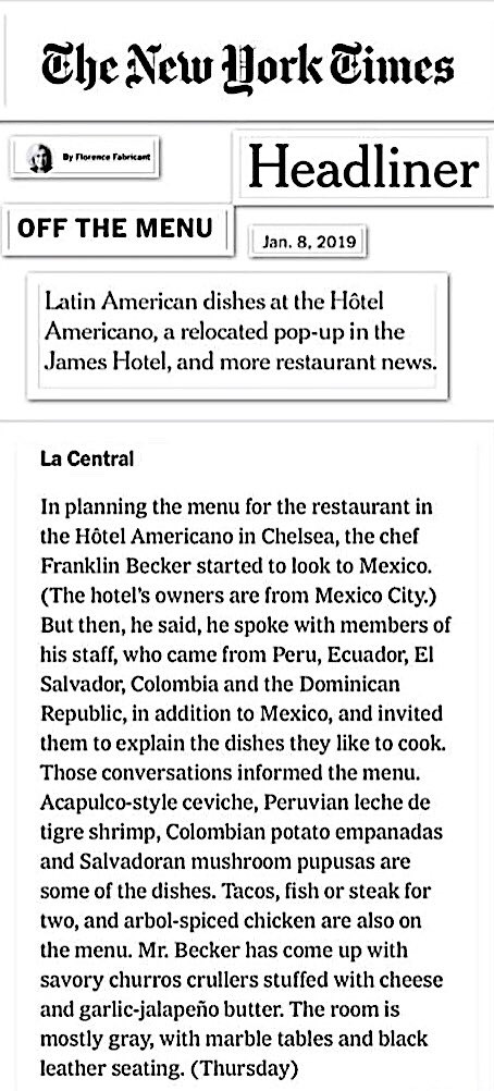 #NYTimes on La Central NYC #eater #foodnews