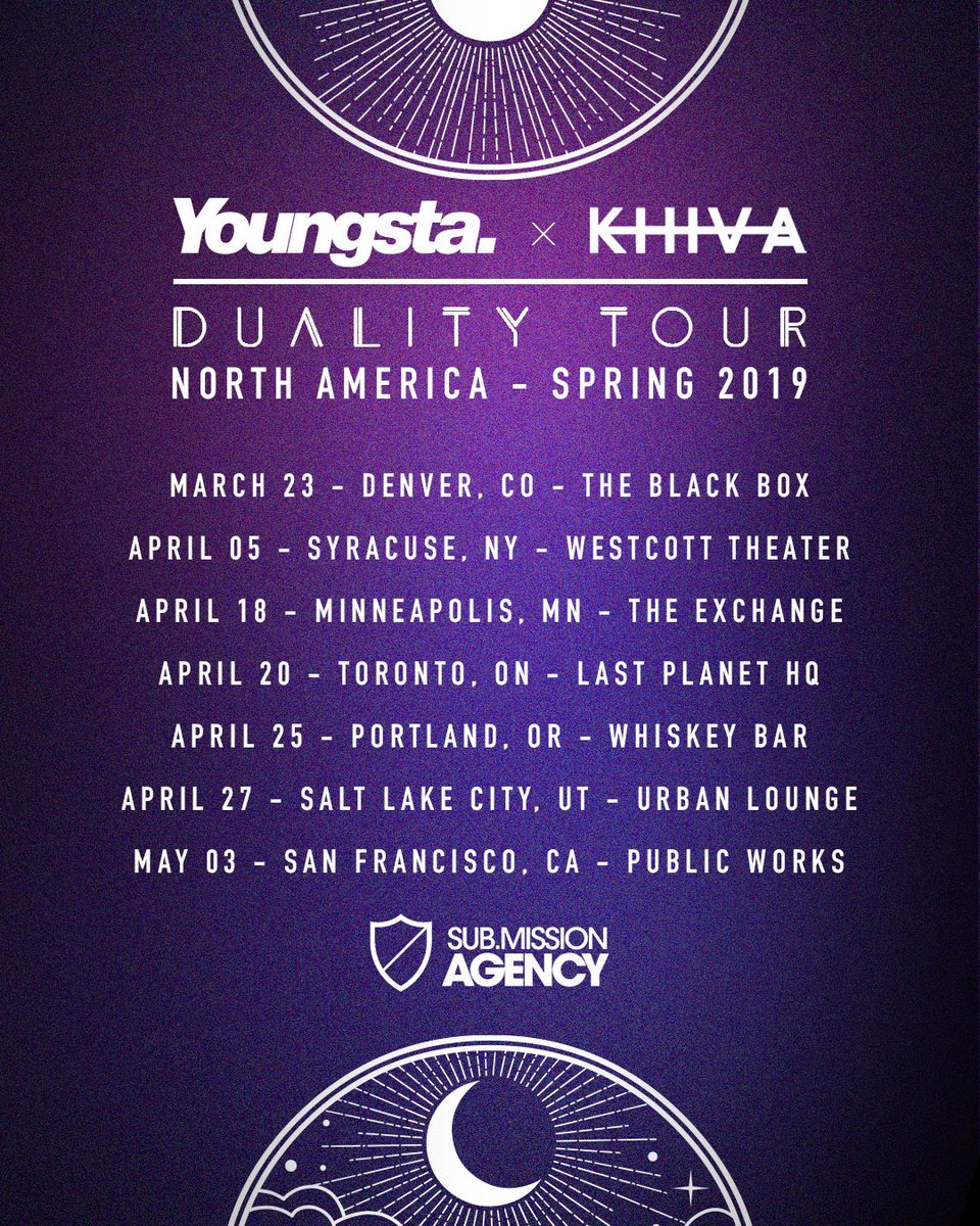 DJYoungsta's tweet image. DUALITY TOUR 
North America - Spring 2019 
@realkhiva @subdotmission 🔊🔊