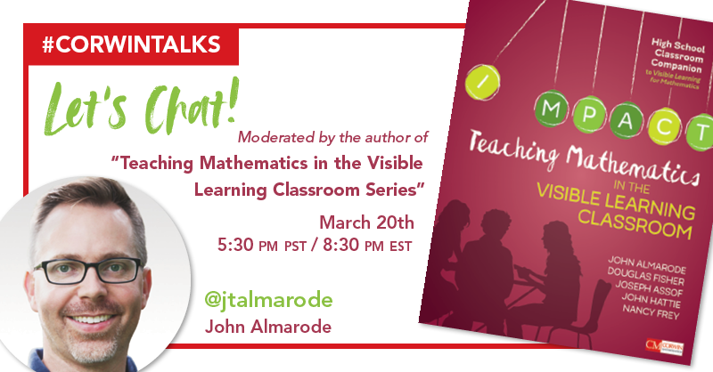 CorwinPress's tweet image. Two days away 😉 #visiblelearning #vlmath #corwintalks  .@jtalmarode
