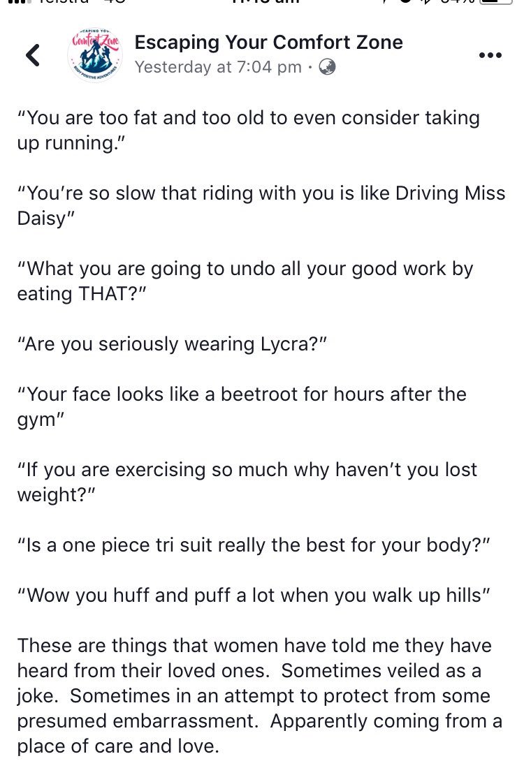 Think about your words.  Many people are already anxious about moving for fun.   It’s not enough to say “I didn’t mean it like that”, or “It’s only because I love you”.  No. Stop and think.  

What words have put you off getting active?

@ThisGirlCanVIC   <a href="/VicHealth/">VicHealth</a> <a href="/vicsportAU/">Vicsport</a>