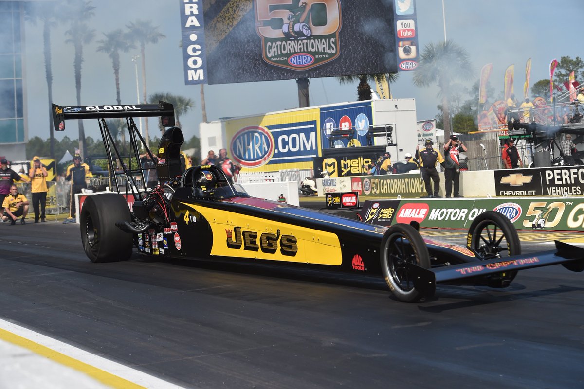 TeamJEGS's tweet photo. . @Jeg_Jr looking for second straight win after quickest and fastest pass of '19 | https://t.co/8vgsGmXUS4 @NHRA @JEGSPerformance #Gatornats #SpeedForAll #JEGSthrowback https://t.co/a7INoUff00