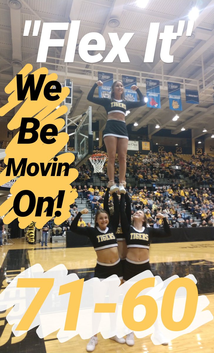 FHSUCheer's tweet photo. We Be Moving On!! Here we come Regional Finals! Amazing job @fhsuwbb! #BringYourAGame #defendthecourt #D2Hoops #fhsucheer #joinus #packgross https://t.co/fqihqQgDTT