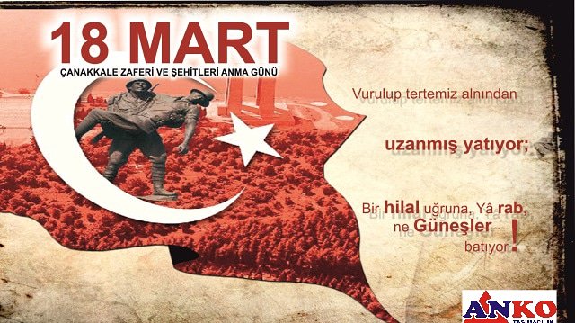 18 Mart'ın yıl dönümünde şehitlerimizi saygıyla anıyor milletimize bu günleri armağan eden atalarımızın ruhları şad olsun...