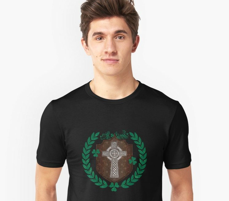 UsSubrin's tweet image. St Patrick's Day Celtic cross shield in grunge style redbubble.com/people/nicestr… via @redbubble