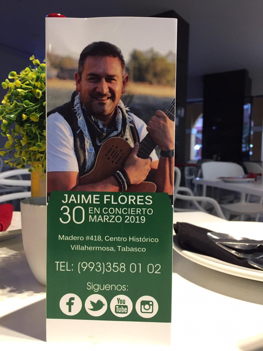 AMHMT's tweet photo. No te pude perder el Concierto de Jaime Flores en el Hotel @olmeca_plaza eel día Sábado 30 de marzo de 2019 a las 20:00 horas #CentroHistórico #Villahermosa #Tabasco reserva al (993) 3580102 te esperamos #DestinoTabasco https://t.co/AeptasTZ7D