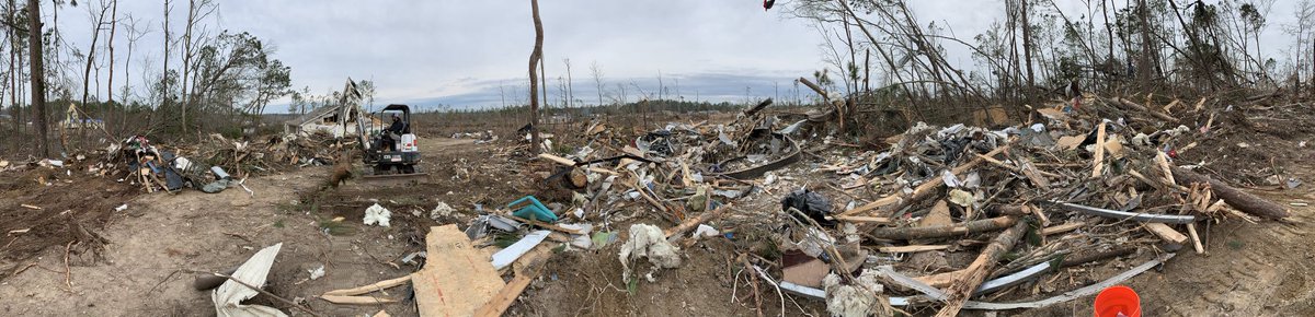 adambroachphoto's tweet photo. @JoshWeather @spann RESPECT THE POLYGON! Leave a mobile home because your life depends on staying or leaving one. This mobile home was no match for an EF-4 170 mph winds, thrown 250 yards twisted steel and debris is all that remains of someone’s home. #BeauregardTornado #alwx https://t.co/UqDxdxgEcv