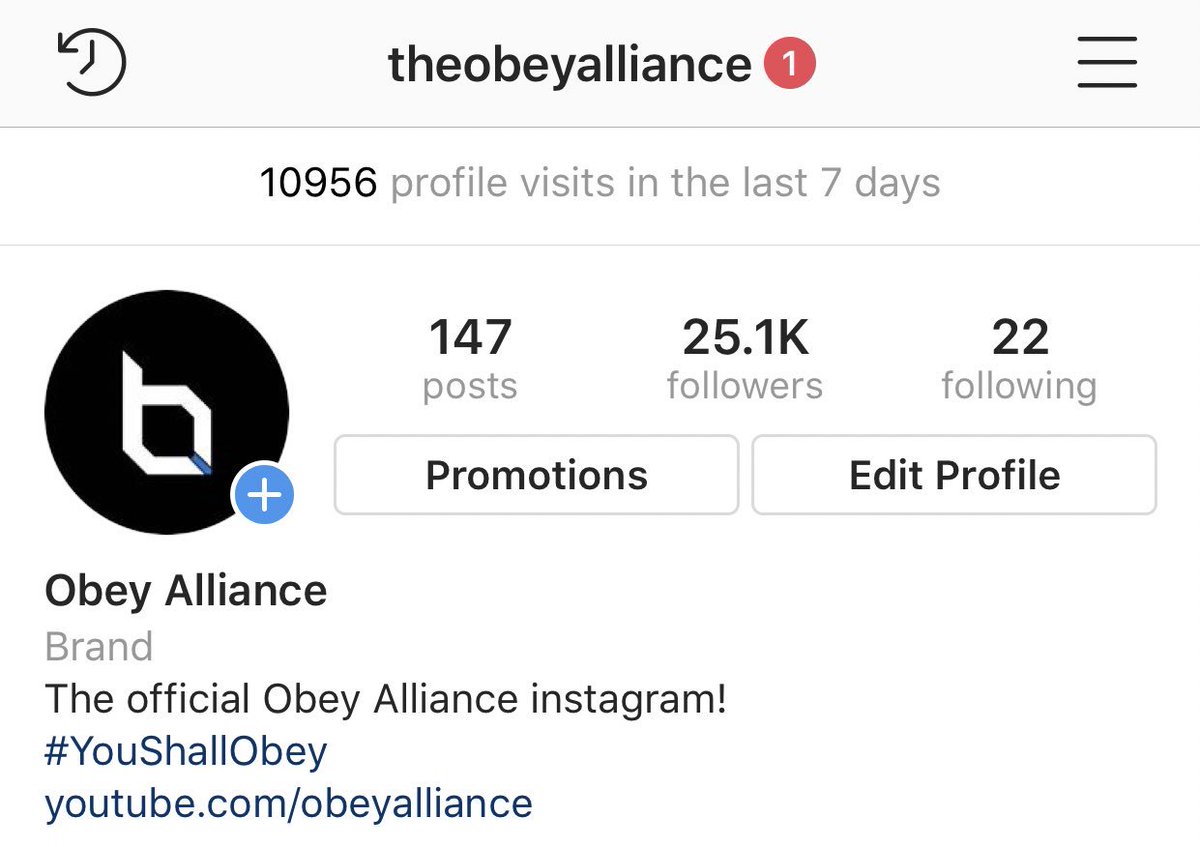 obey allianceverified account - 25000 followers instagram