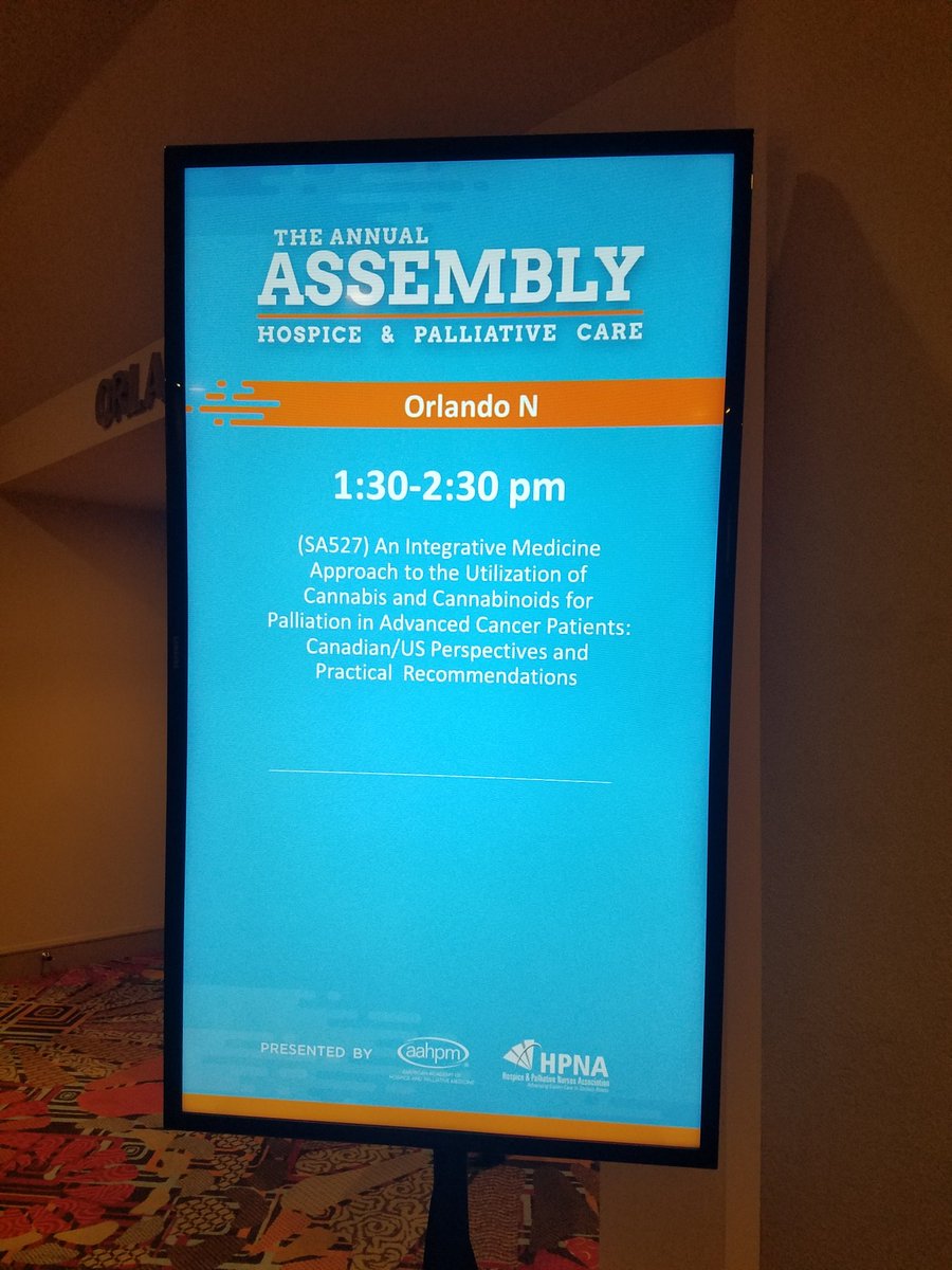 Slide on 'can some of the psychoactive effects of cannabis be beneficial in palliative care?'.  Thrilled to present this accredited material at #hpm19 @IntegrativeSIG