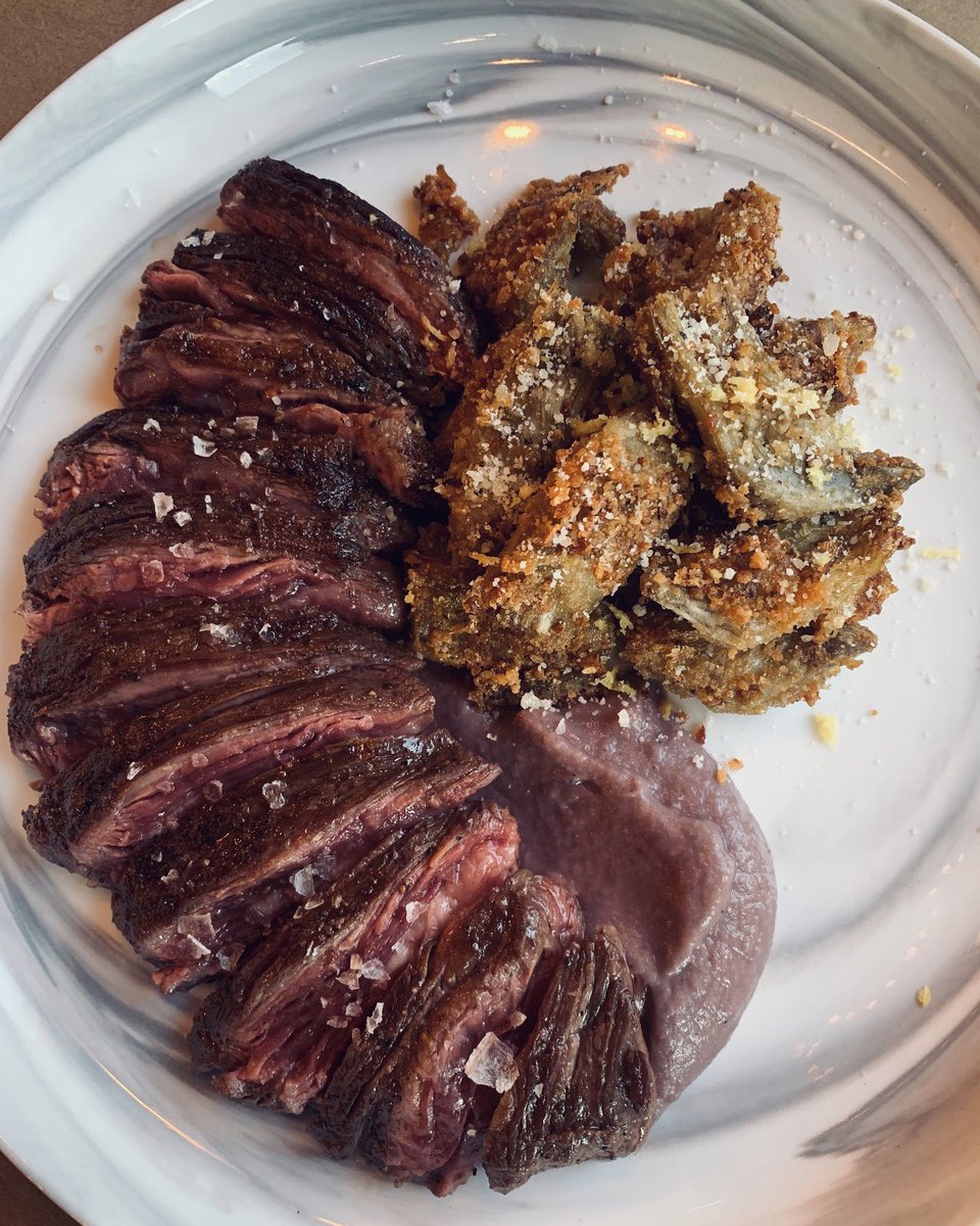If you attended our last 👩🏻‍🍳 Chef’s Menu Tasting you might have noticed Chef Risa really likes the color purple purple 💜
If you attended, you also got lucky and got to try her Skirt Steak with Crispy Artichoke and Purple Cauliflower Puree!