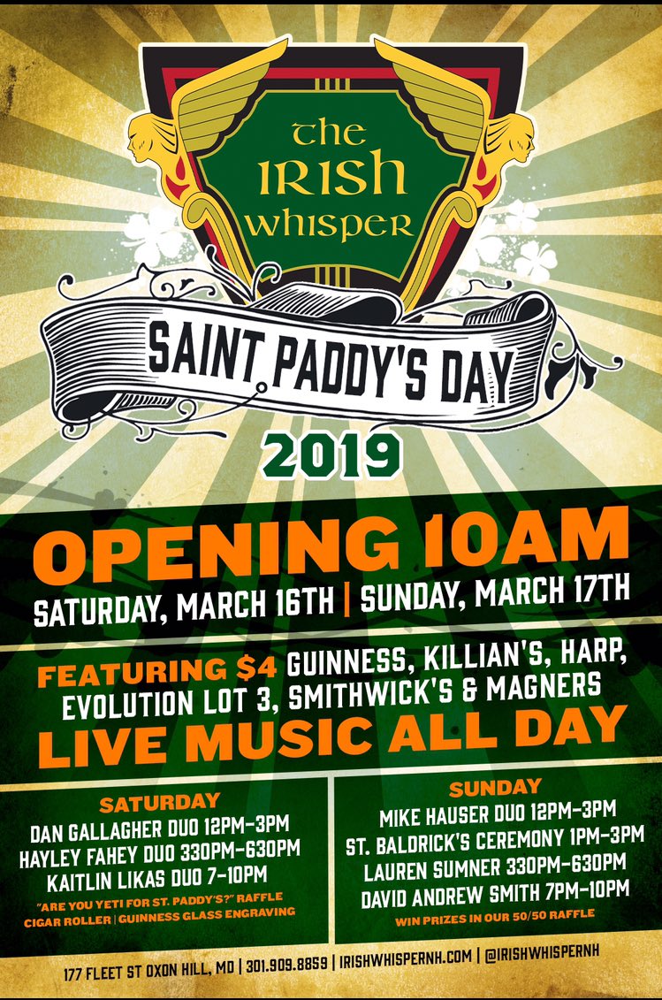 St. Patty’s Day gig tomorrow at <a href="/IrishWhisperNH/">The Irish Whisper</a> 12-3pm!
