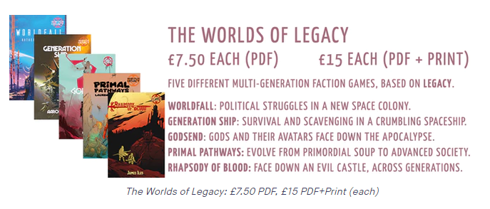 Douglas61912629's tweet photo. And, in the same campaign, you can also acquire as an add-on all the #Legacy2e books! Including its brilliant collection of hacks: WorldFall by @Quinnae_Moon, Generation Ship by Aaron Griffin, Rhapsody of Blood by @jayciles, Godsend by Khelren, and Primal Pathways by @HardyRoach. https://t.co/CENimwUIQY