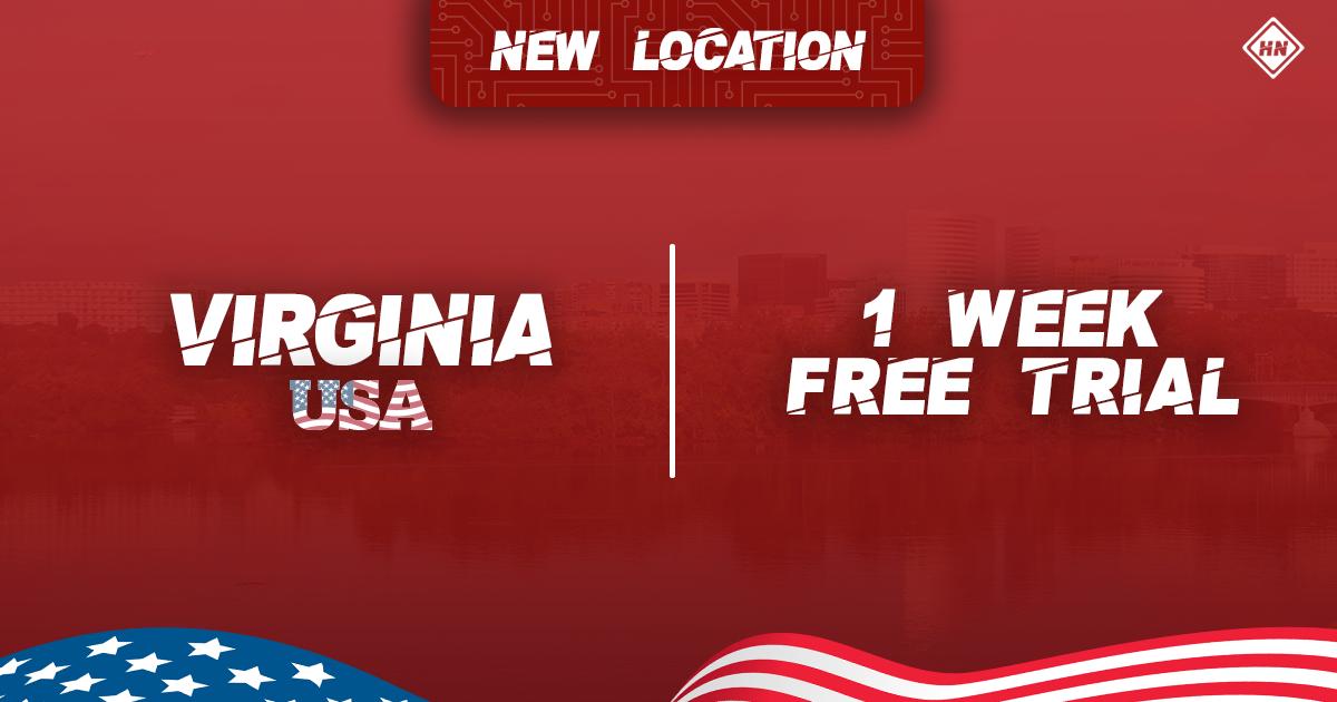 HexaneNetworks's tweet image. We're offering a free 1 week trial on our new location to celebrate our Virginia release! Contact us via a support ticket to claim! Limited quantity available. 🇺🇸