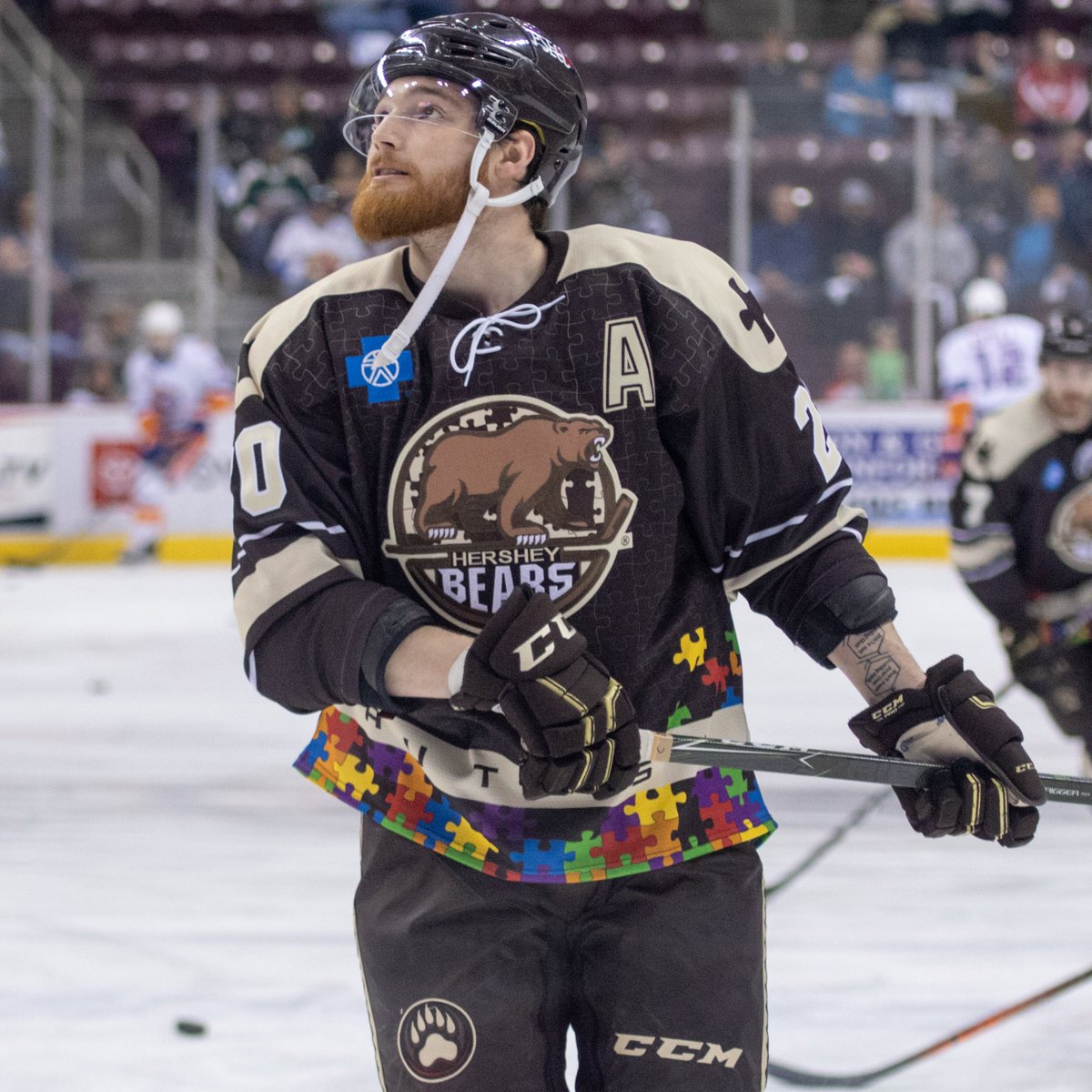 ChocHockey's tweet photo. We LOVE these sweet sweaters for Autism Acceptance night this evening in Hershey! 🧩❤️🏒 https://t.co/xBKUswDHKj