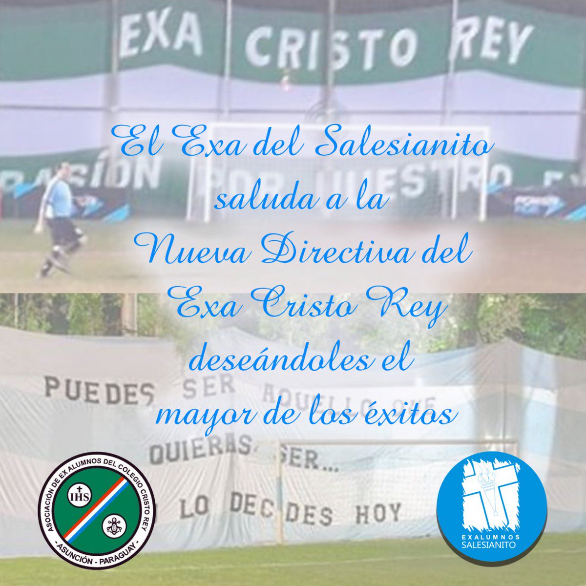 EXASALE's tweet photo. Desde el @EXASALE nuestras felicitaciones a la nueva Comisión Directiva del @cristoreyexa @exacristorey encabezado por su nuevo Presidente @guillevelmar deseándoles el mayor de los éxitos en éste nuevo desafío. https://t.co/KTyjlNcUmr