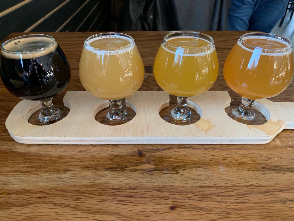 usanachris's tweet photo. When you need a break from board gaming and don’t want to wait for the Saturday night bar line at #IndyCon2019 Drury Suites, then visit @DeviateBrewing & grab a flight. #beer #saturdaynight https://t.co/lO6FdCapov