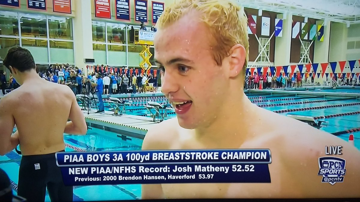 USCHS_SwimDive's tweet photo. 💥💥BREAKING NEWS 💥💥
JOSH MATHENY
Upper St Clair High School

NATIONAL HIGH SCHOOL RECORD

#PIAA CHAMPION

100 BREAST  52.52
💥#PIAA RECORD 💥

@USCSCHOOLS
@SHAlmanacSports
@TribLiveHSSN @PGVarsityXtra @PASwimming
@swimswamnews
@SwimmingWorld https://t.co/4YR0kBKVWg